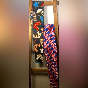 LuLaRoe 4th of July Tween Leggings- Bundle of 2 NWT